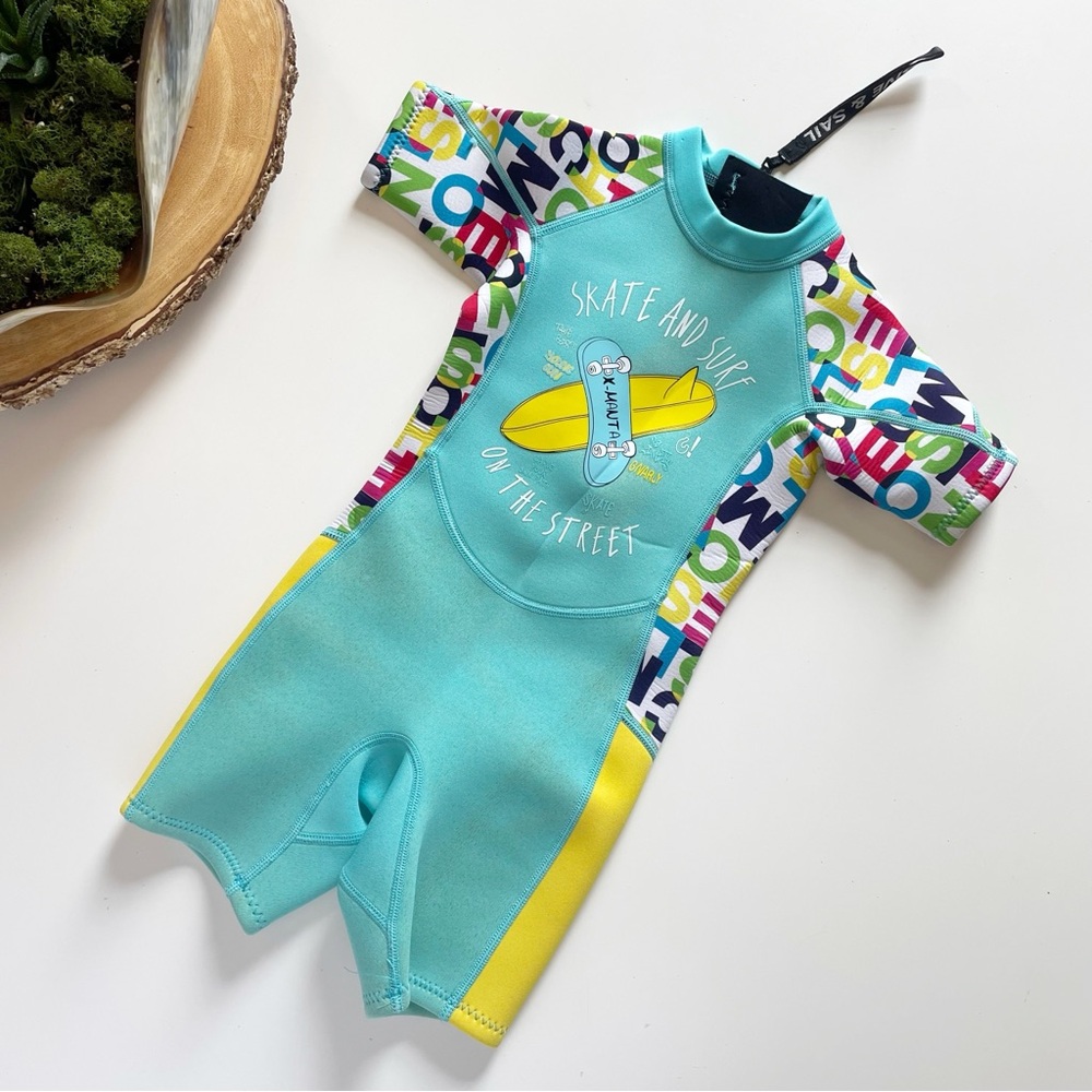 Dive & Sail Kids Wetsuit Thermal Neoprene One Piece Short Sleeves | Small 3/4